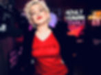 WOMAN in red diamante - red v neck
